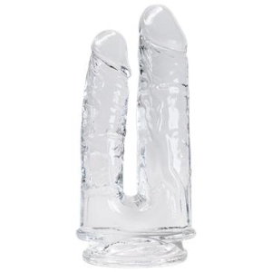 Doble Dildo Pene Realista Transparente 