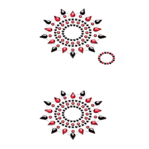 Pegatinas Joyas para Pezones Rojo/Negro
