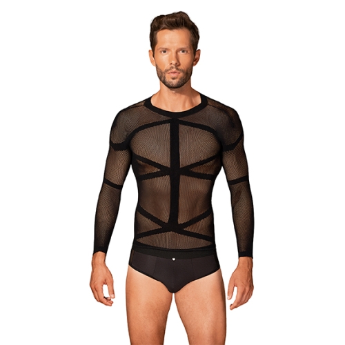 Camisa Manga Larga Semi Transparente S/M/L