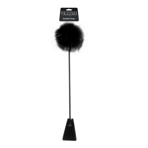 Fusta Azotadora Fetish con Plumas Negras