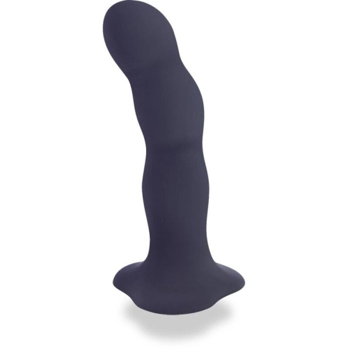 Dildo con bolas interiores negro de silicona medica 
