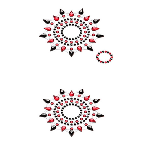 Pegatinas Joyas para Pezones Rojo/Negro