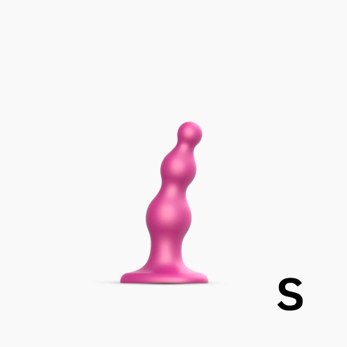 Dildo Plug Beads Rosa Metalizado - S