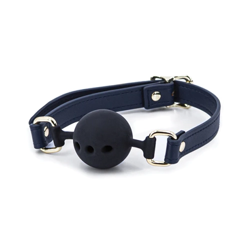 Mordaza De Bola Bondage Couture Azul