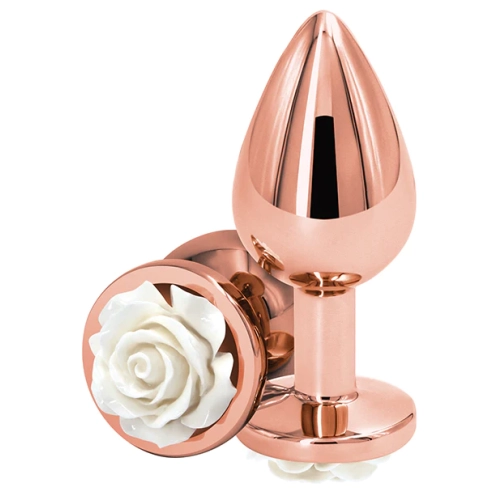 Plug Anal Medium Cromado Blanco