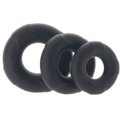 Juego 3 Anillos de Silicona Negro