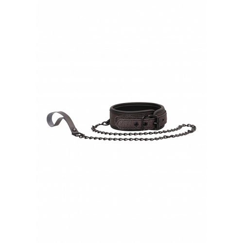 Collar Bondage con Cadena Elegante - Gris Titanio