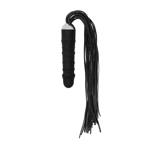 Dildo de silicona con látigo BDSM Negro Ouch!