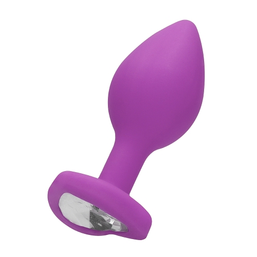 Plug Anal Violeta con Corazón de Diamante - Regular