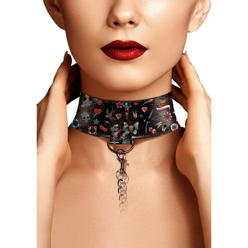 Collar Cuero y Cadena