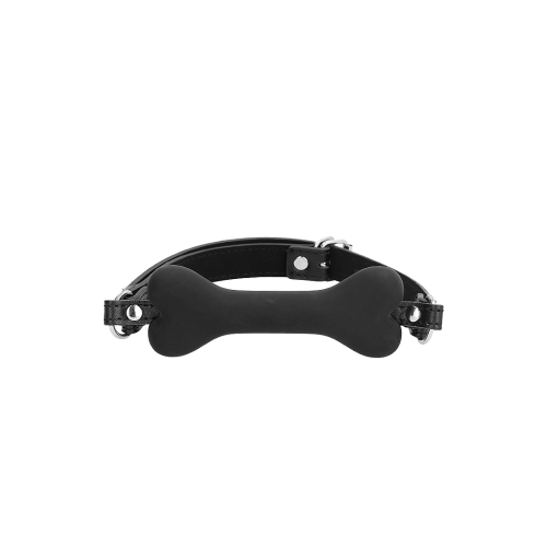 Mordaza Hueso Silicona Ouch Puppy Play Negro