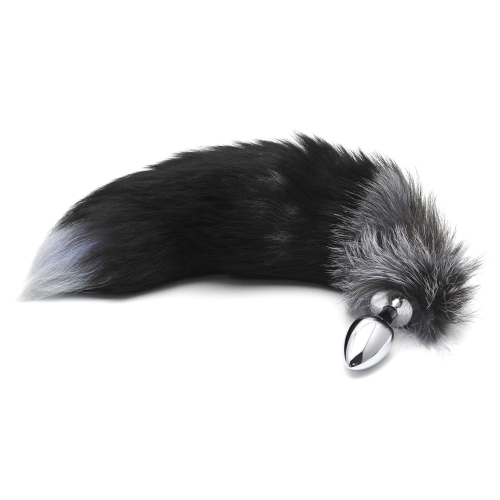 AL.Black &amp; White Fox Tail M