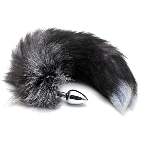 AL.Black &amp; White Fox Tail S