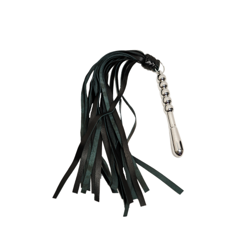 Flogger Cuero con Mango Acero Inoxidable