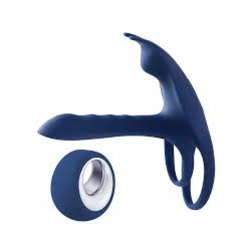 Blue Box - Anillo vibrador con Funda para el pene con Mando a distancia